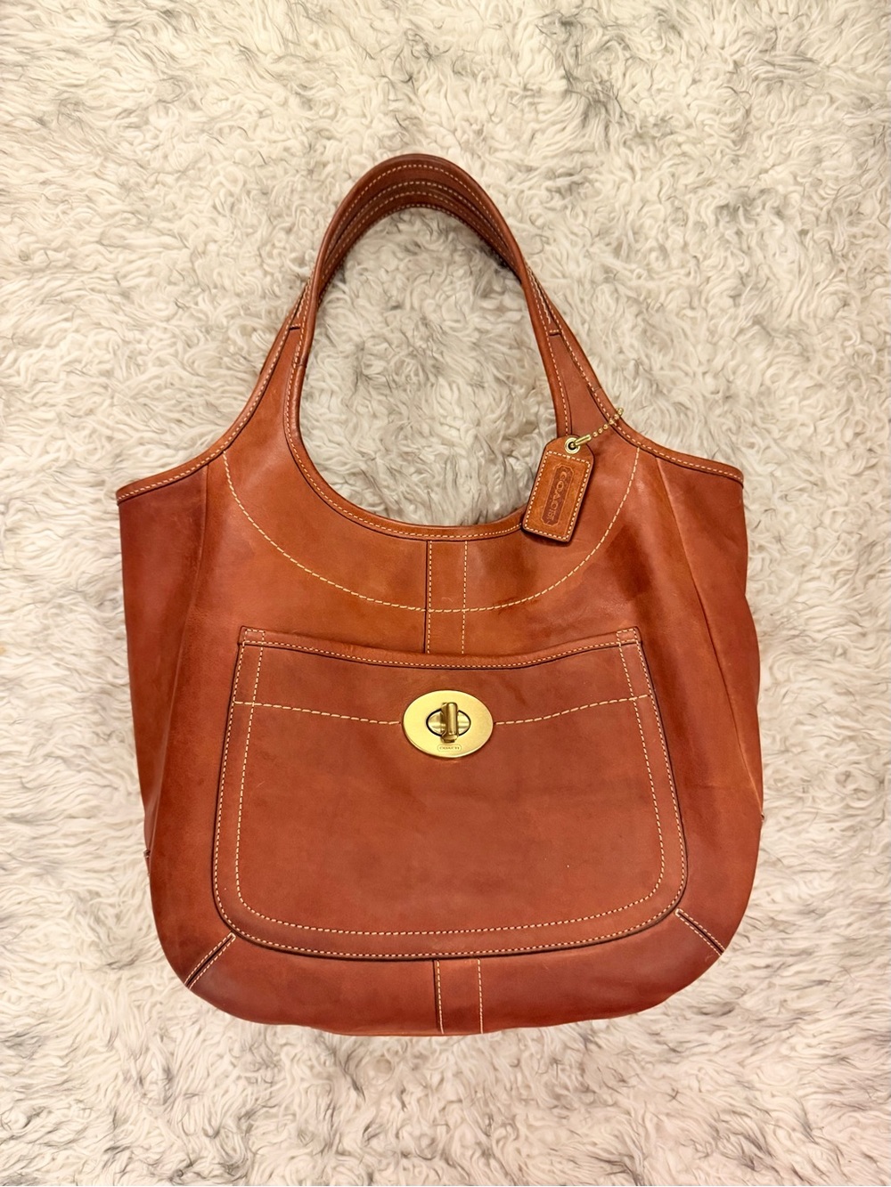 Coach Ergo Legacy Vachetta Leather XL Tote Bag -  English Tan